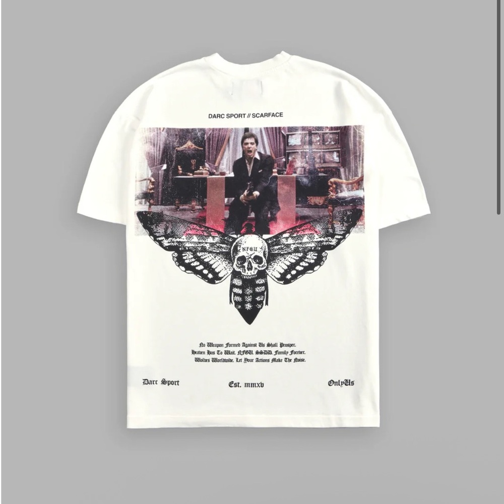 Darc Sport x Scarface “Say Hello” White Tee Premium oversized